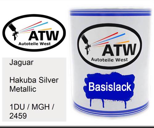 Jaguar, Hakuba Silver Metallic, 1DU / MGH / 2459: 1L Lackdose, von ATW Autoteile West.